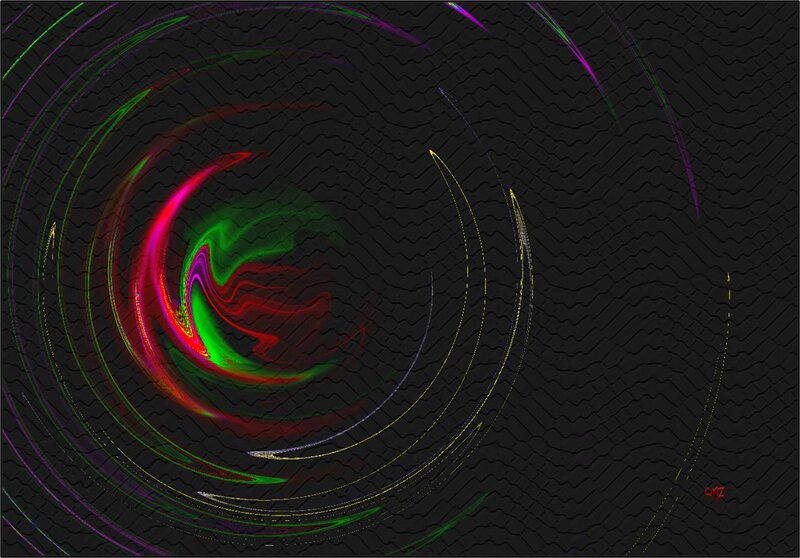 Colorful Light Swirl — Black, Dynamic, Abstract