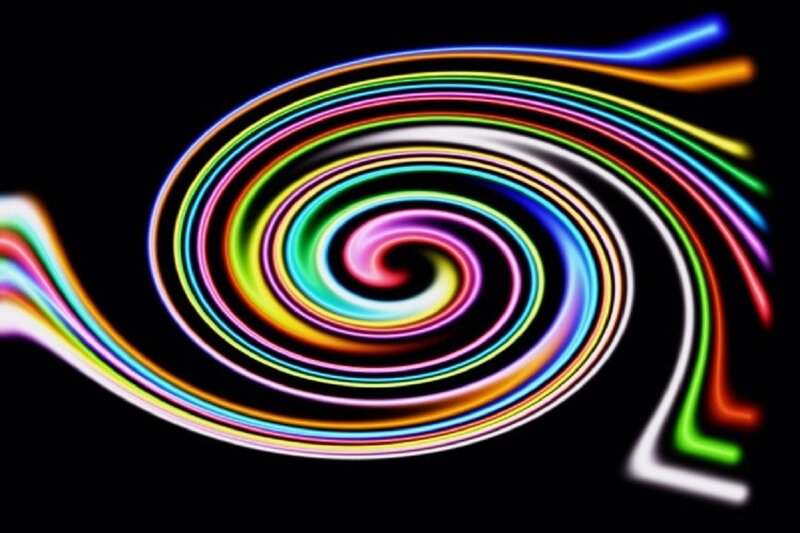 Colorful Light Swirl — Black, Dynamic