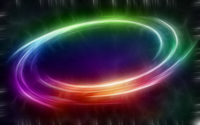 Colorful Light Swirl — Green, Dynamic, Abstract, Light Trails, Dark Background