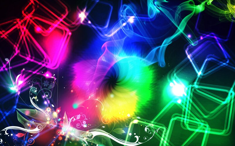 Colorful Light Swirl — Green, Vibrant, Digital Art