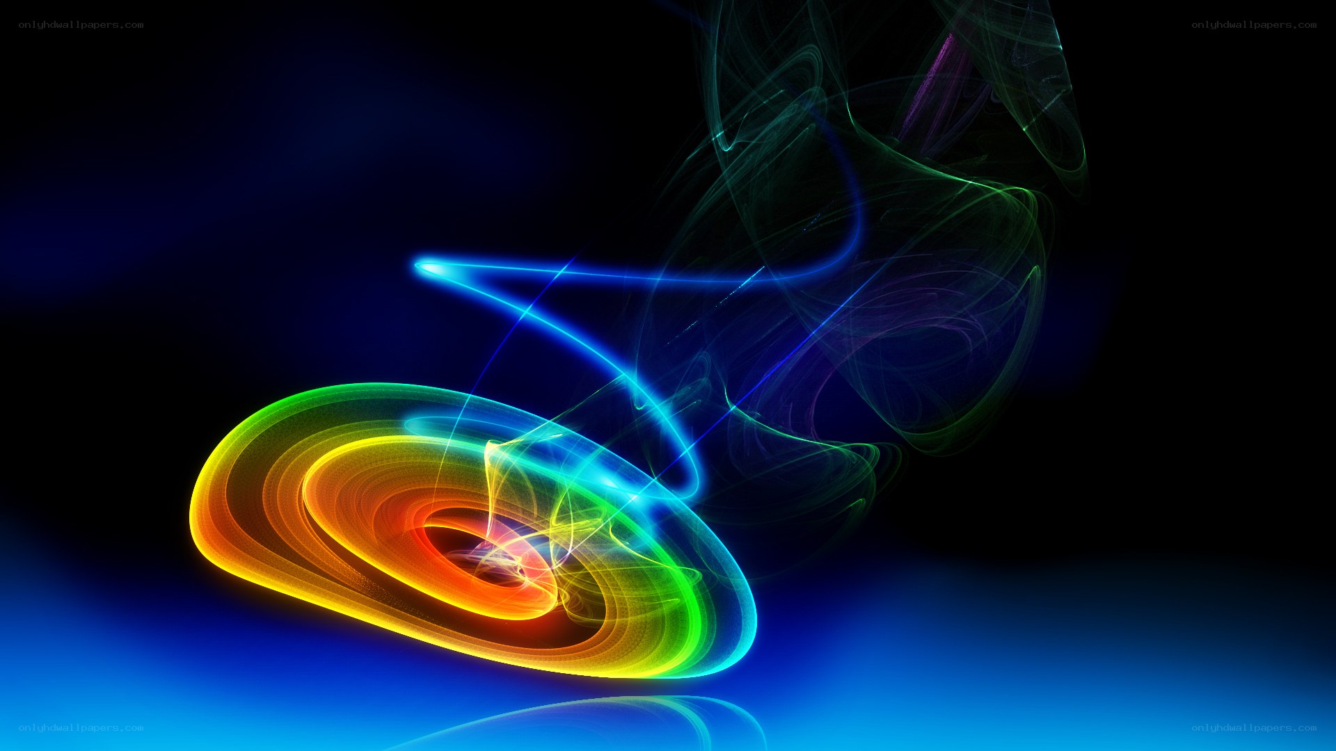 Colorful light swirls