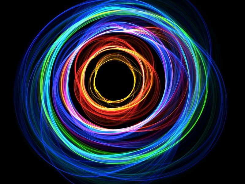 Colorful Light Swirls — Blue, Dynamic, Abstract, Circles