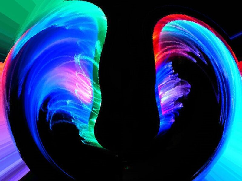 Colorful Light Swirls — Blue, Dynamic, Abstract, Light Trails