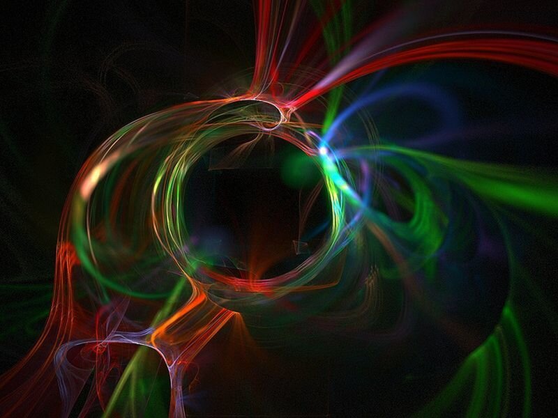 Colorful Light Swirls — Green, Dynamic