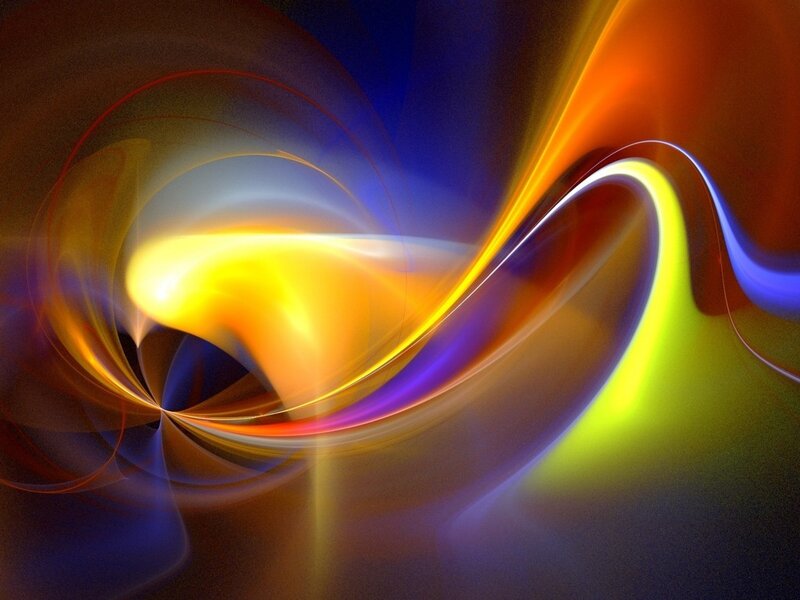 Colorful Light Swirls — Yellow, Dynamic, Abstract, Swirl