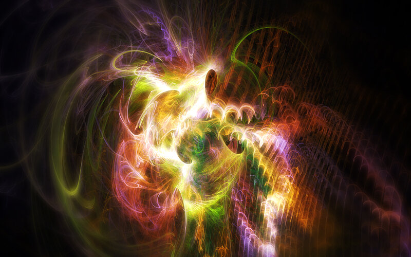 Colorful Light Swirls — Yellow, Dynamic, Abstract
