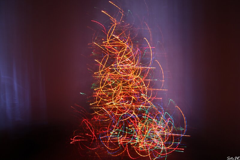 colorful light trails