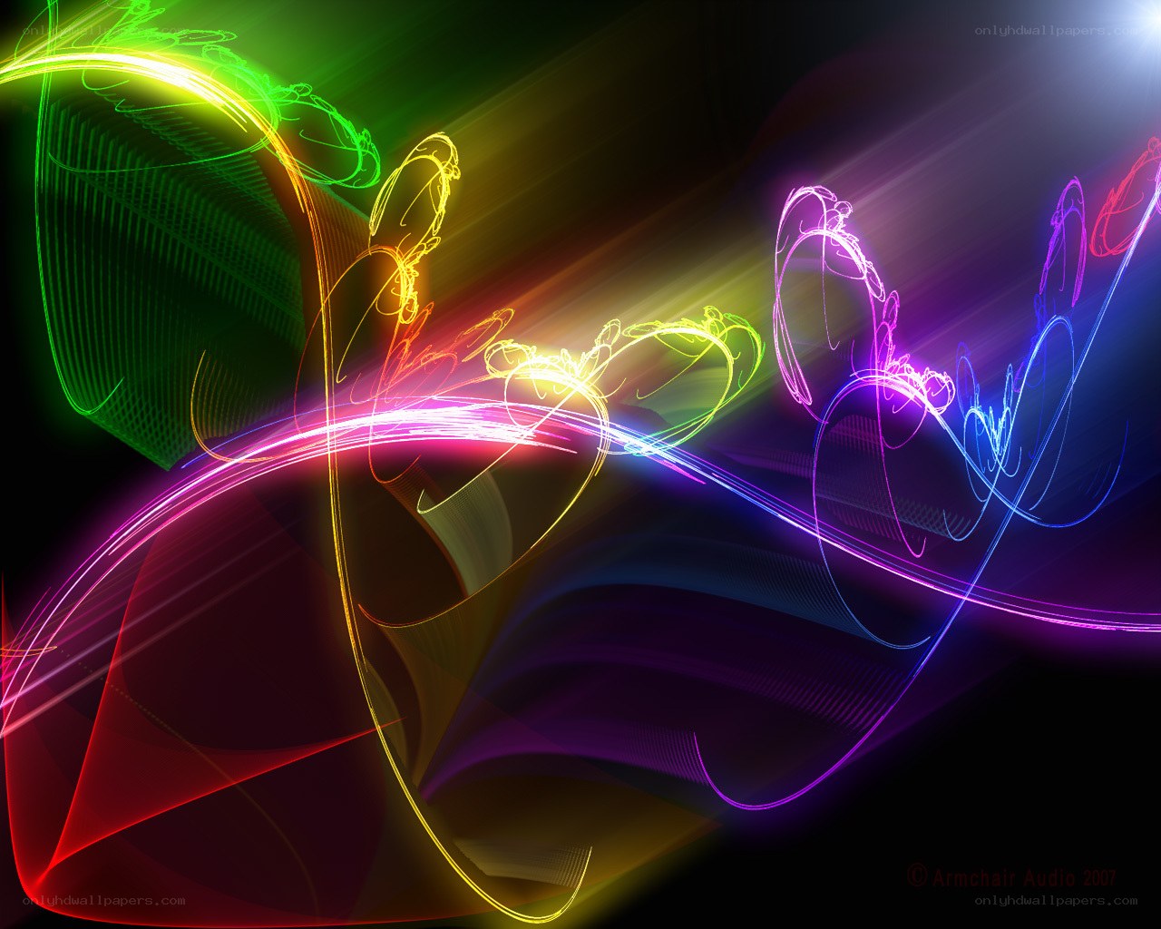 Colorful light trails abstract art