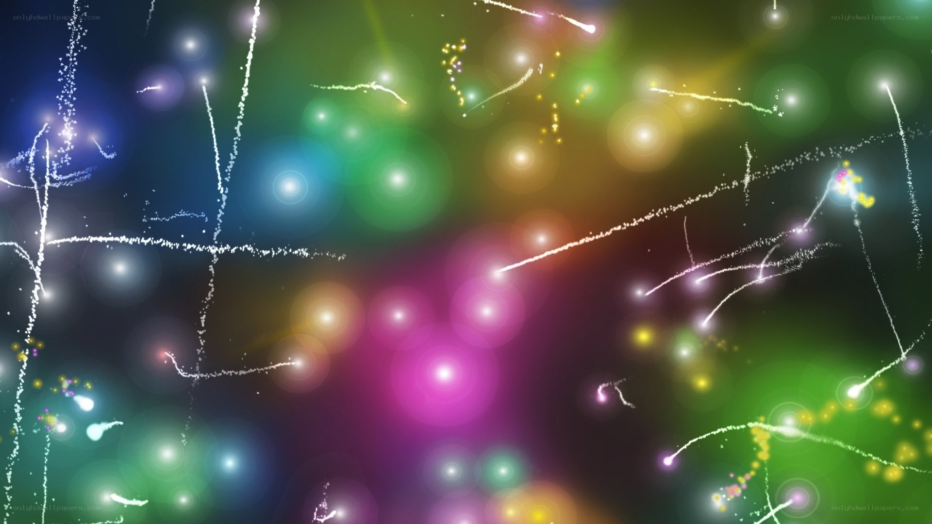 colorful light trails and bokeh