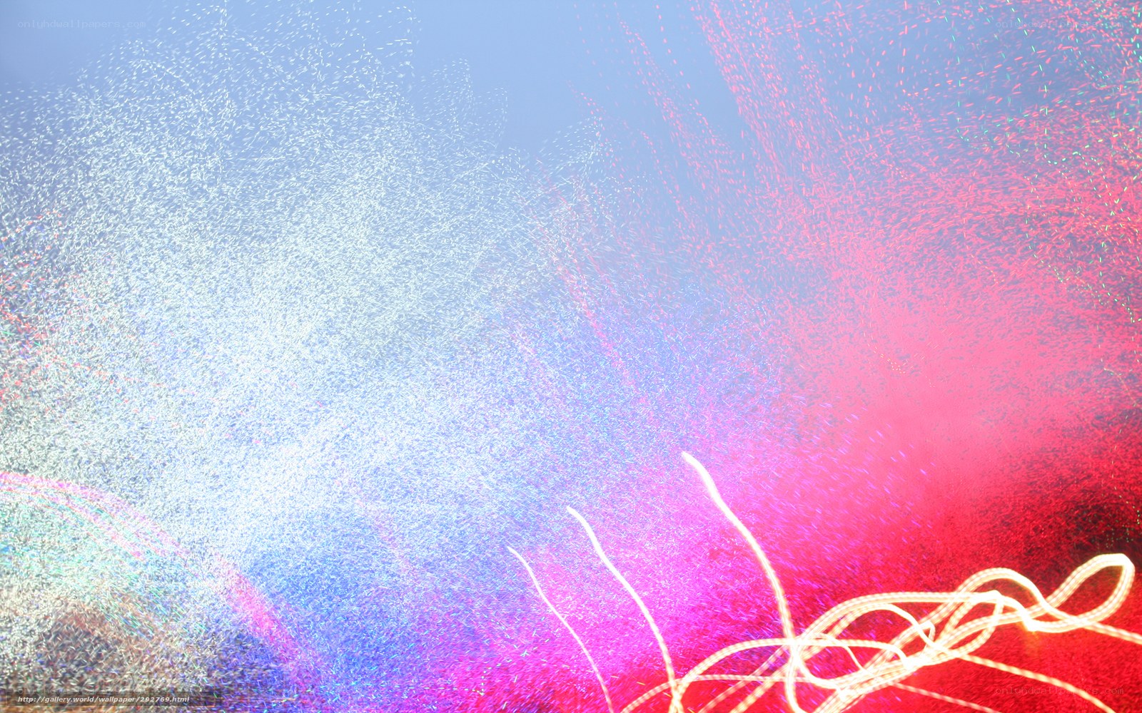 Colorful light trails and sparks
