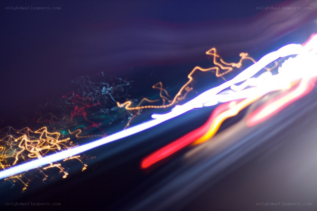 Colorful light trails at night