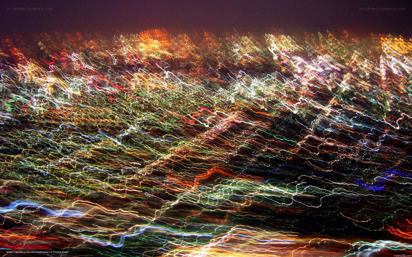 Colorful light trails at night