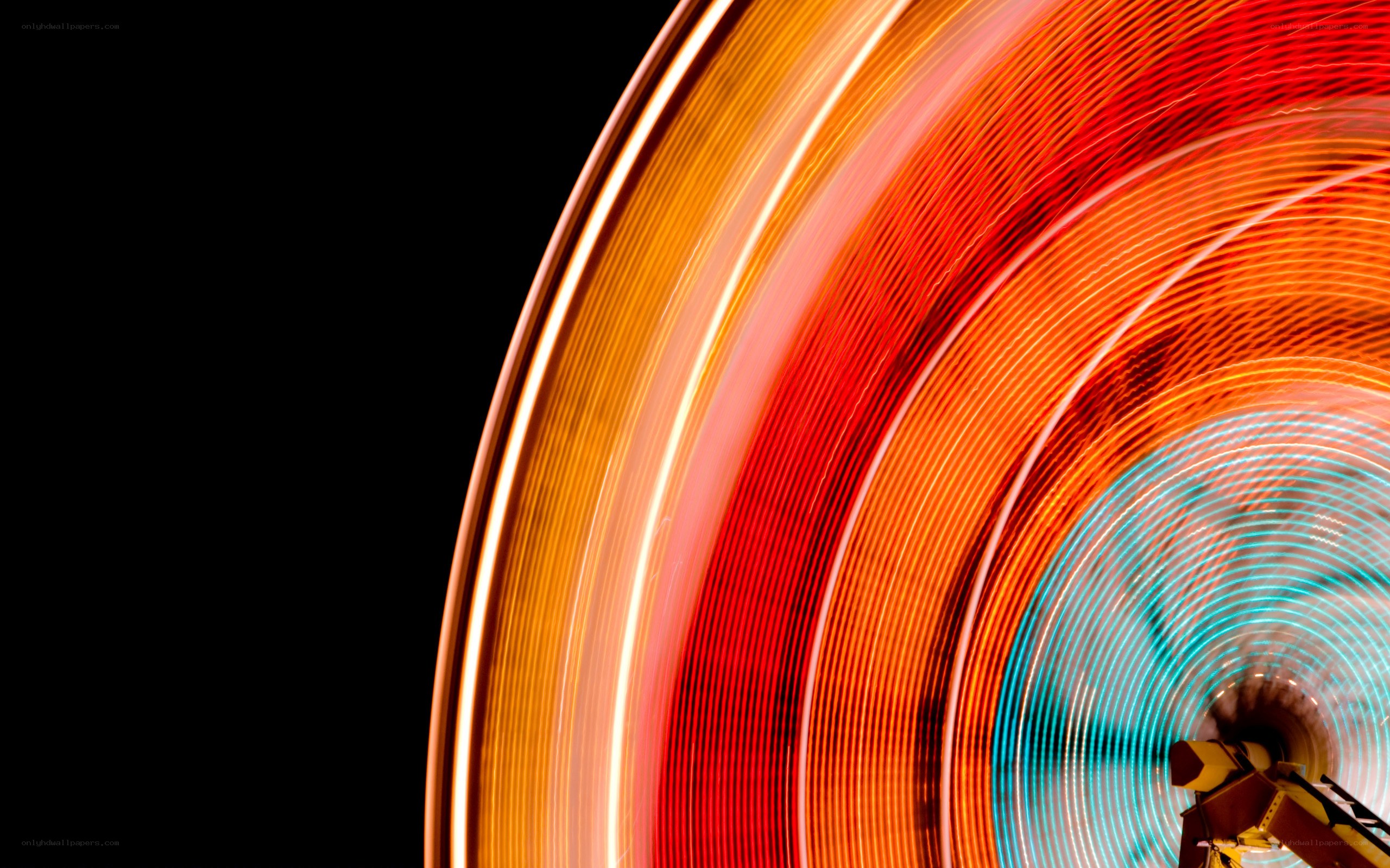 Colorful light trails at night