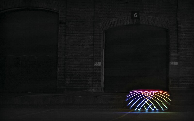 Colorful Light Trails — Black, Dark