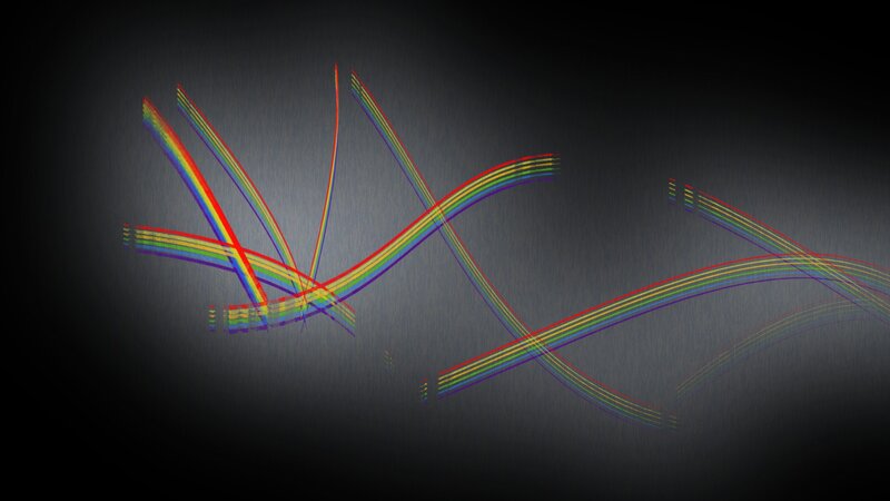 Colorful Light Trails — Black, Dynamic, Abstract, Lines, Curves