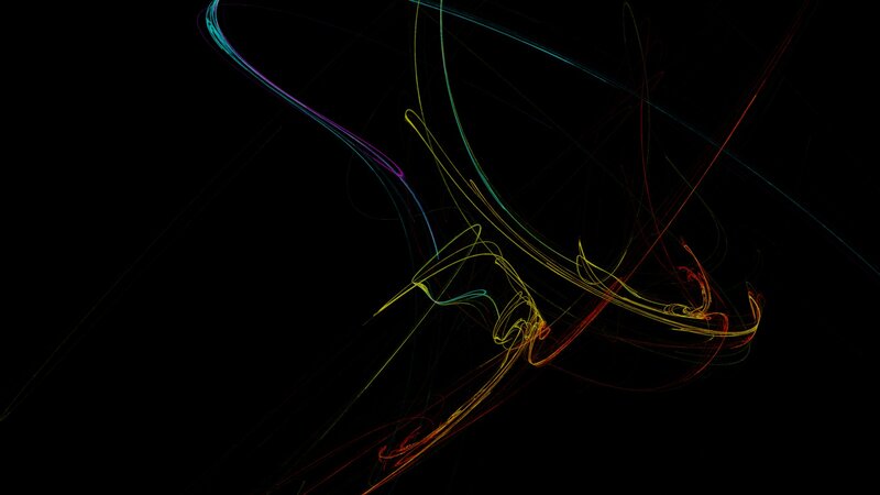 Colorful Light Trails — Black, Dynamic, Abstract, Lines