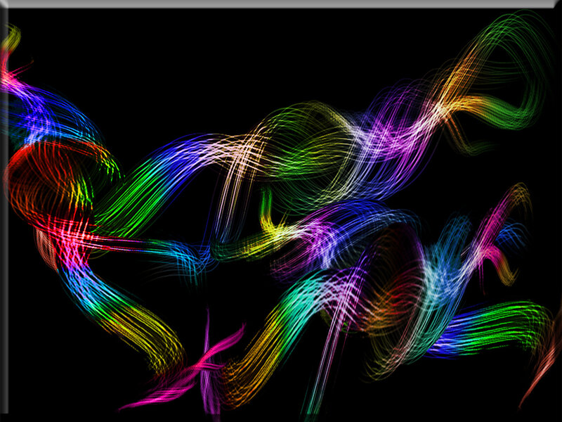Colorful Light Trails — Black, Dynamic, Abstract, Motion