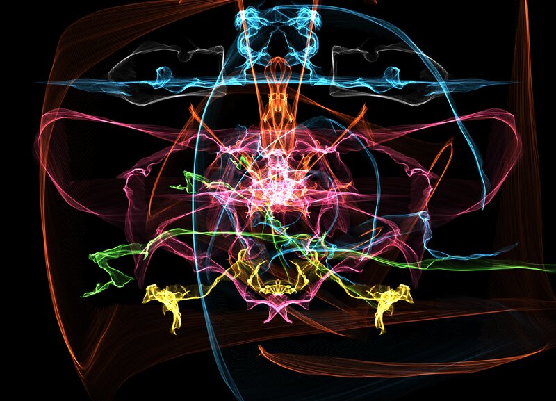 Colorful Light Trails — Black, Dynamic, Abstract, Smoke