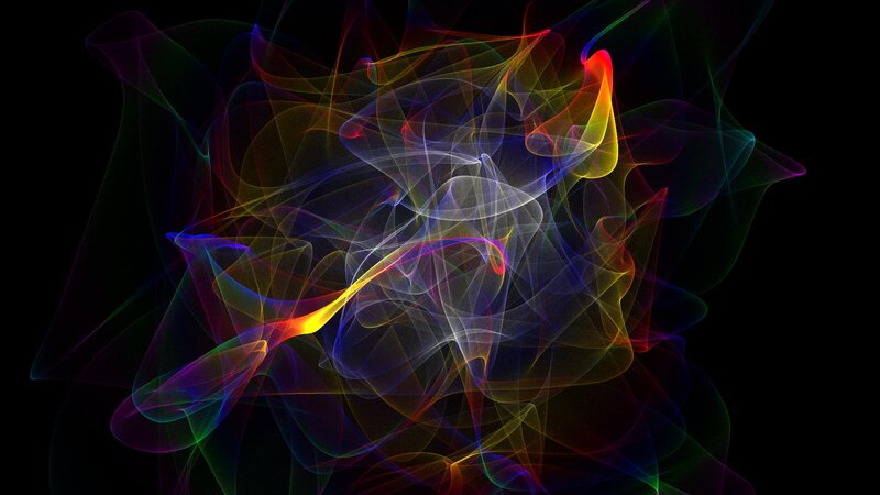 Colorful Light Trails — Black, Dynamic, Abstract