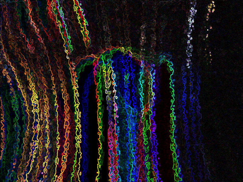 Colorful Light Trails — Black, Dynamic, Night, Abstract, Darkness