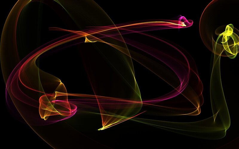 Colorful Light Trails — Black, Dynamic