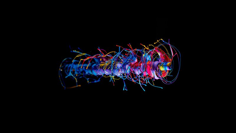 Colorful Light Trails — Blue, Dynamic, Abstract, Light Trails