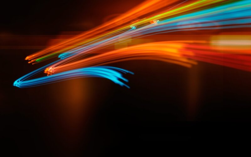Colorful Light Trails — Blue, Dynamic, Abstract, Motion, Darkness
