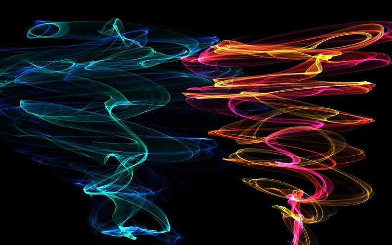 Colorful Light Trails — Blue, Dynamic, Abstract, Smoke