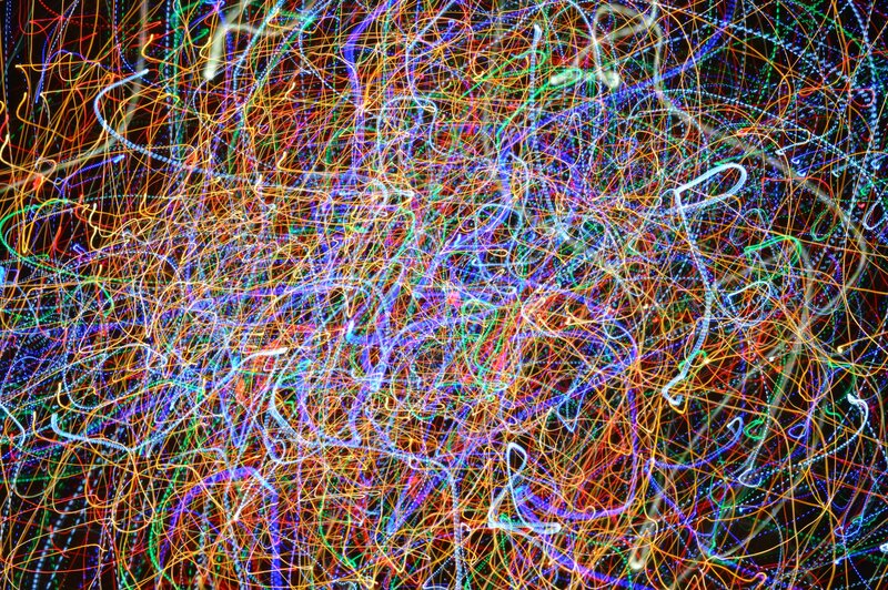 Colorful Light Trails — Blue, Energetic, Night