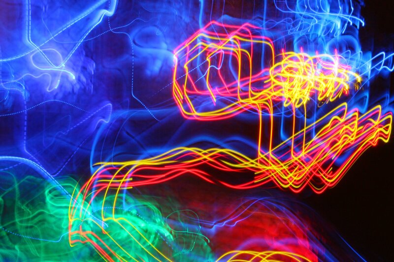 Colorful Light Trails — Blue, Energetic
