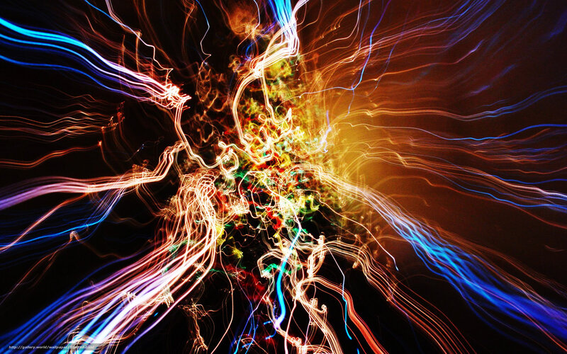 Colorful light trails explosion