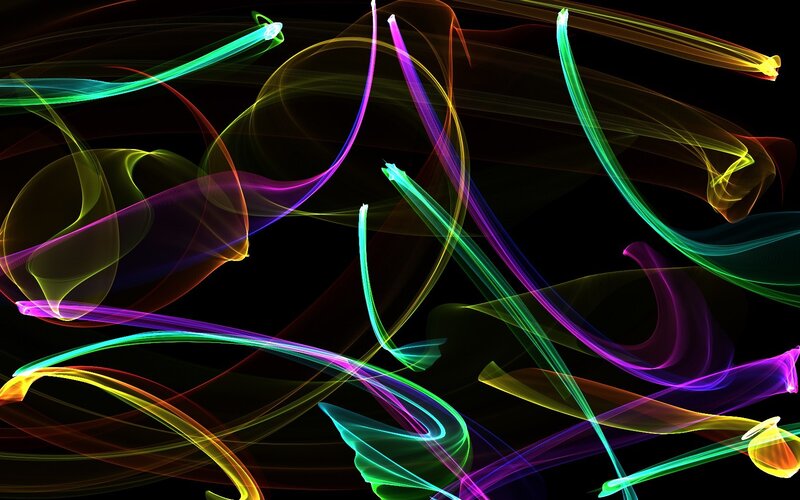 Colorful Light Trails — Green, Dynamic, Abstract, Motion
