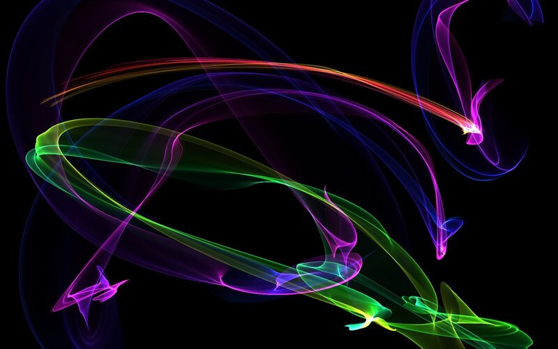 Colorful Light Trails — Green, Dynamic, Abstract, Smoke, Curves