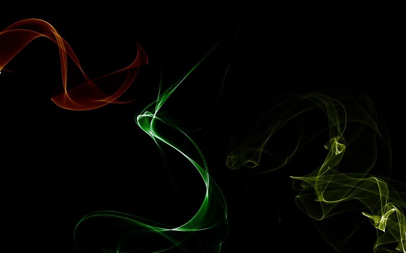Colorful Light Trails — Green, Dynamic, Abstract, Smoke, Darkness