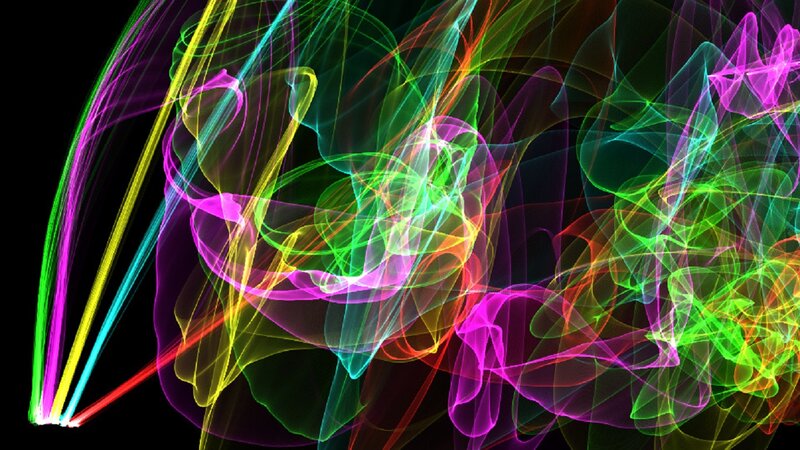 Colorful Light Trails — Green, Dynamic, Abstract, Smoke, Lines