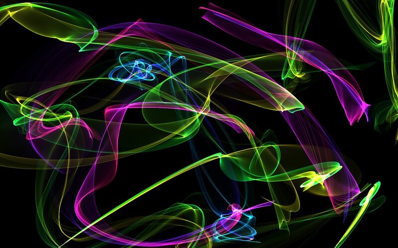 Colorful Light Trails — Green, Dynamic, Abstract, Smoke