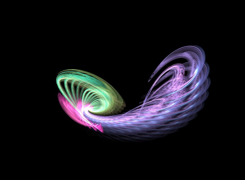 Colorful Light Trails — Green, Dynamic, Abstract, Swirls