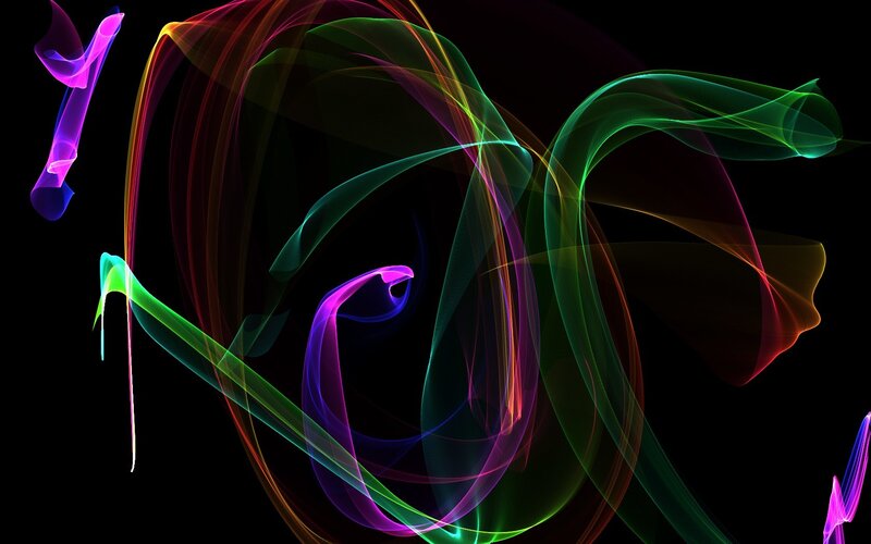 Colorful Light Trails — Green, Dynamic, Abstract