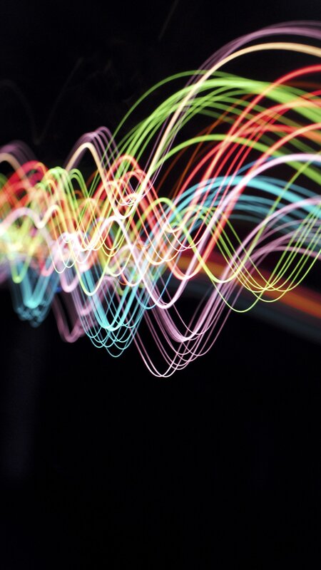 Colorful Light Trails — Green, Dynamic, Abstract, Waves
