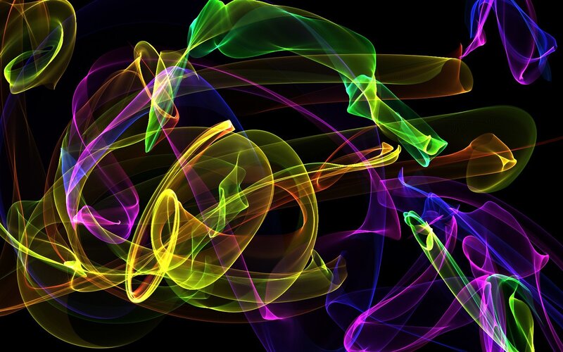 Colorful Light Trails — Green, Dynamic