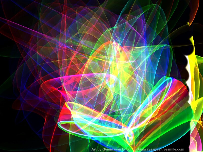 Colorful Light Trails — Green, Vibrant, Abstract