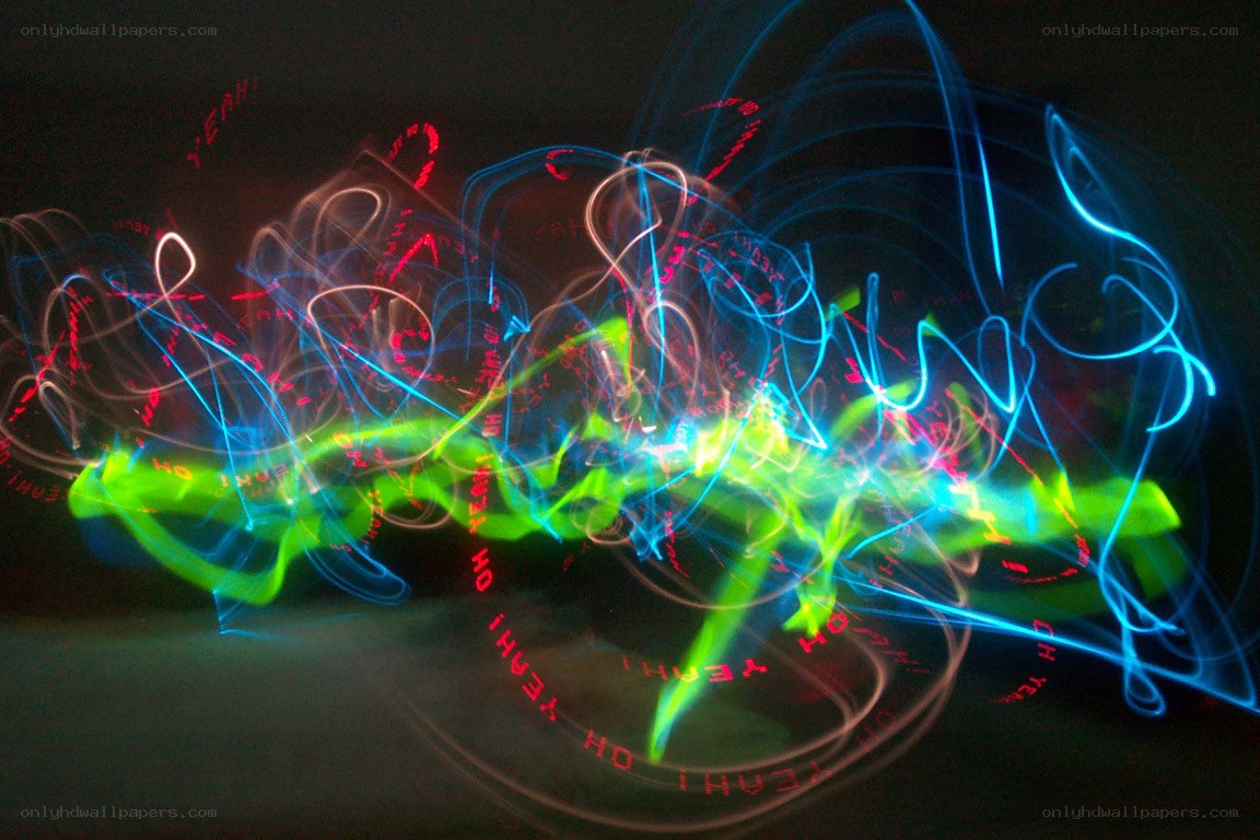 Colorful light trails in motion