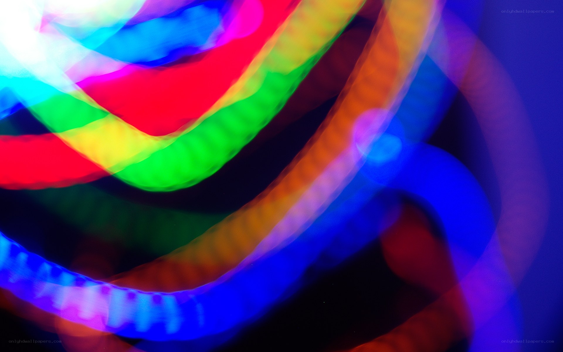 Colorful light trails in motion