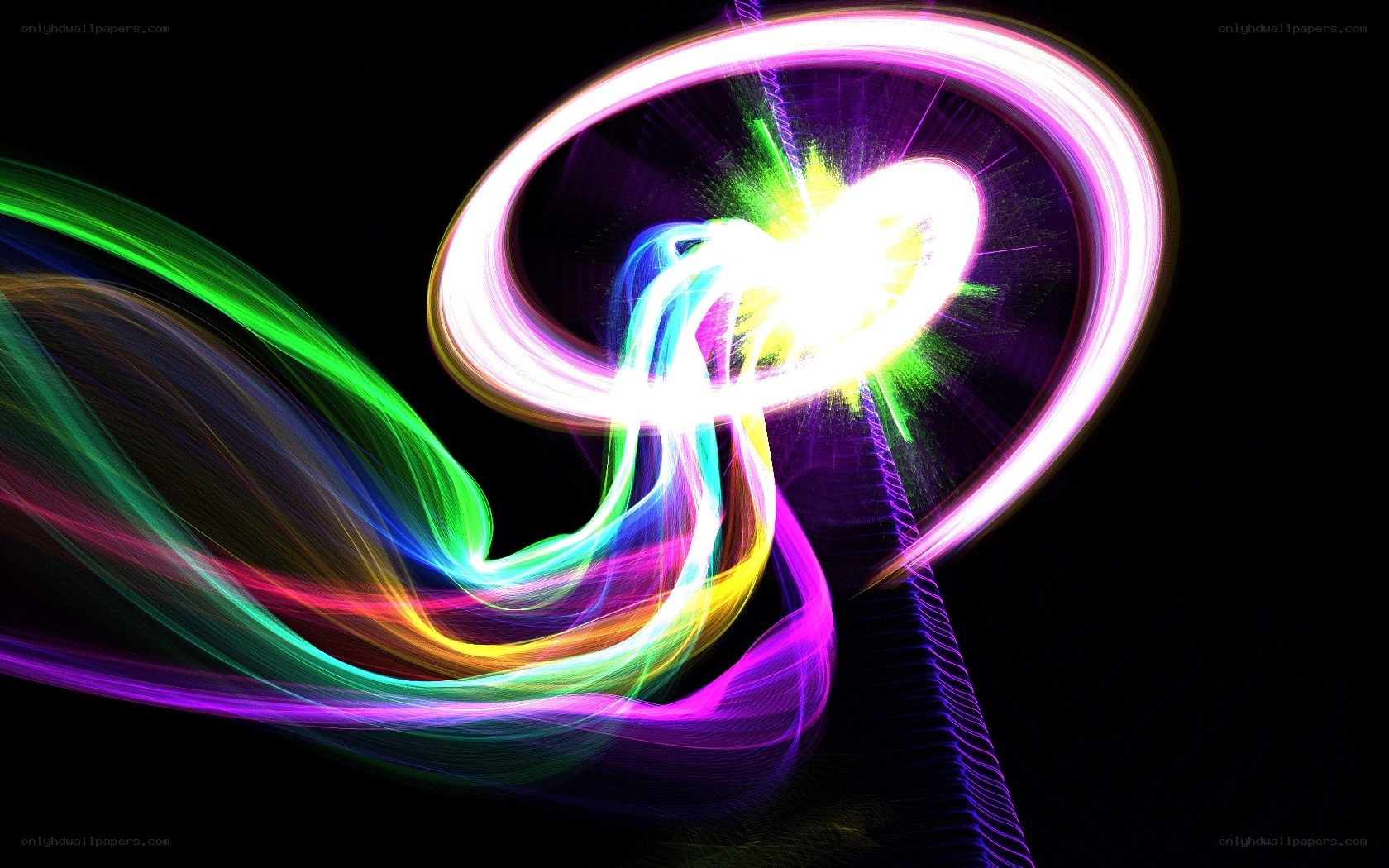 Colorful light trails in motion