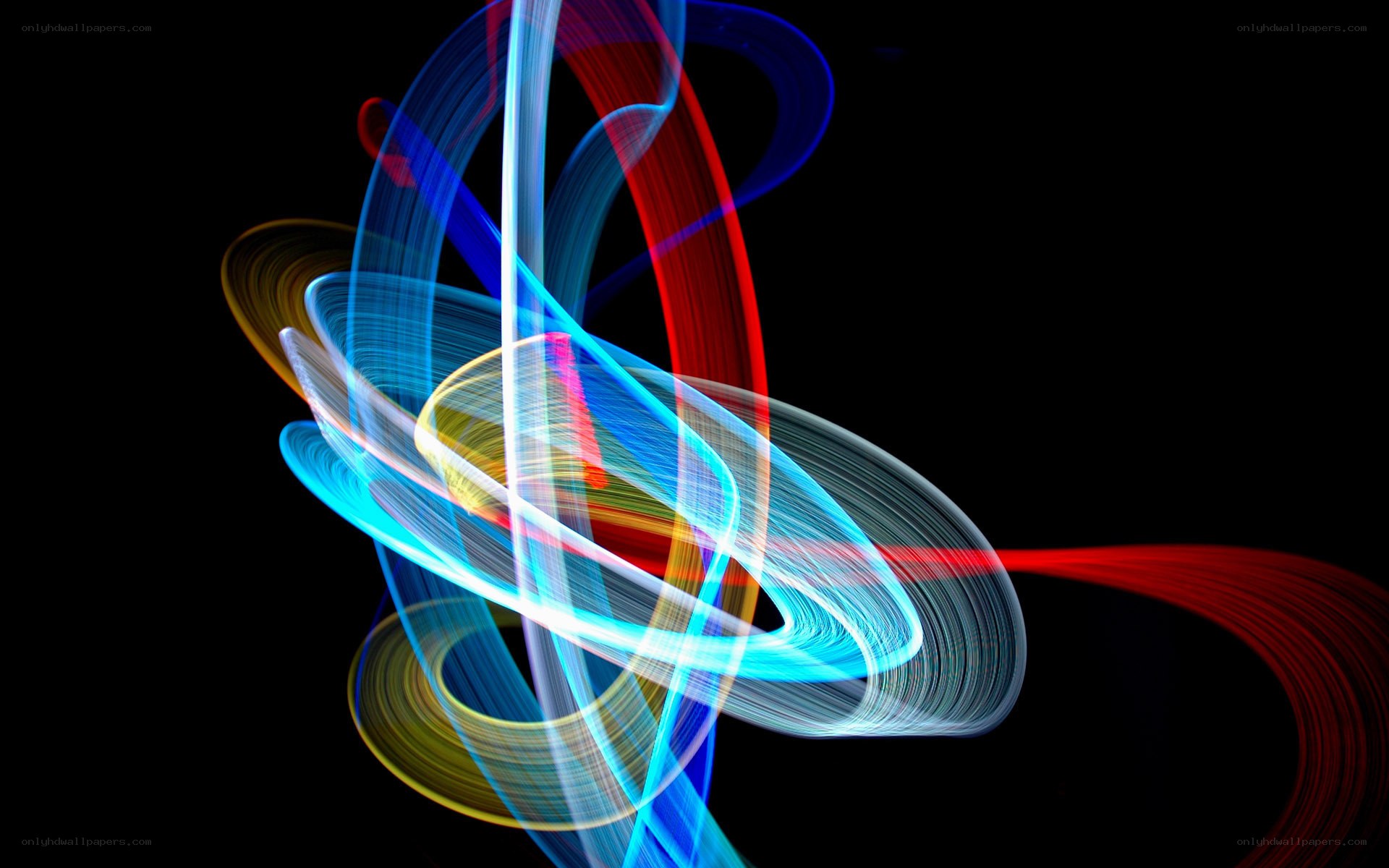 Colorful light trails in motion