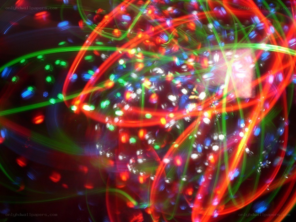 Colorful light trails in motion