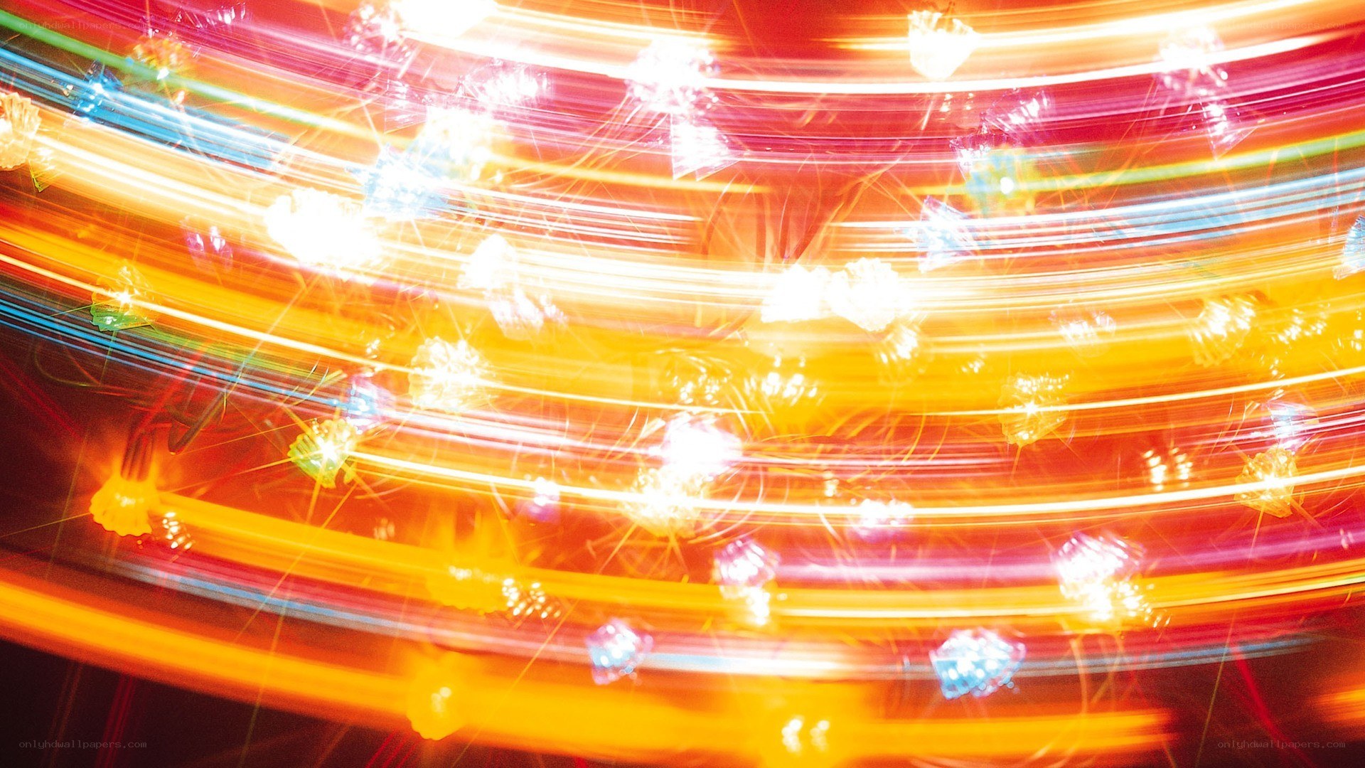 Colorful light trails in motion