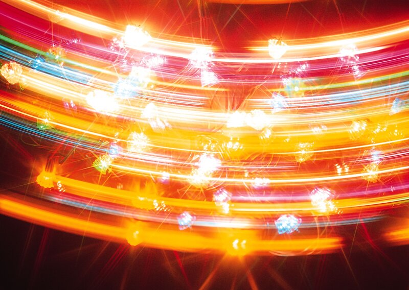 Colorful light trails in motion
