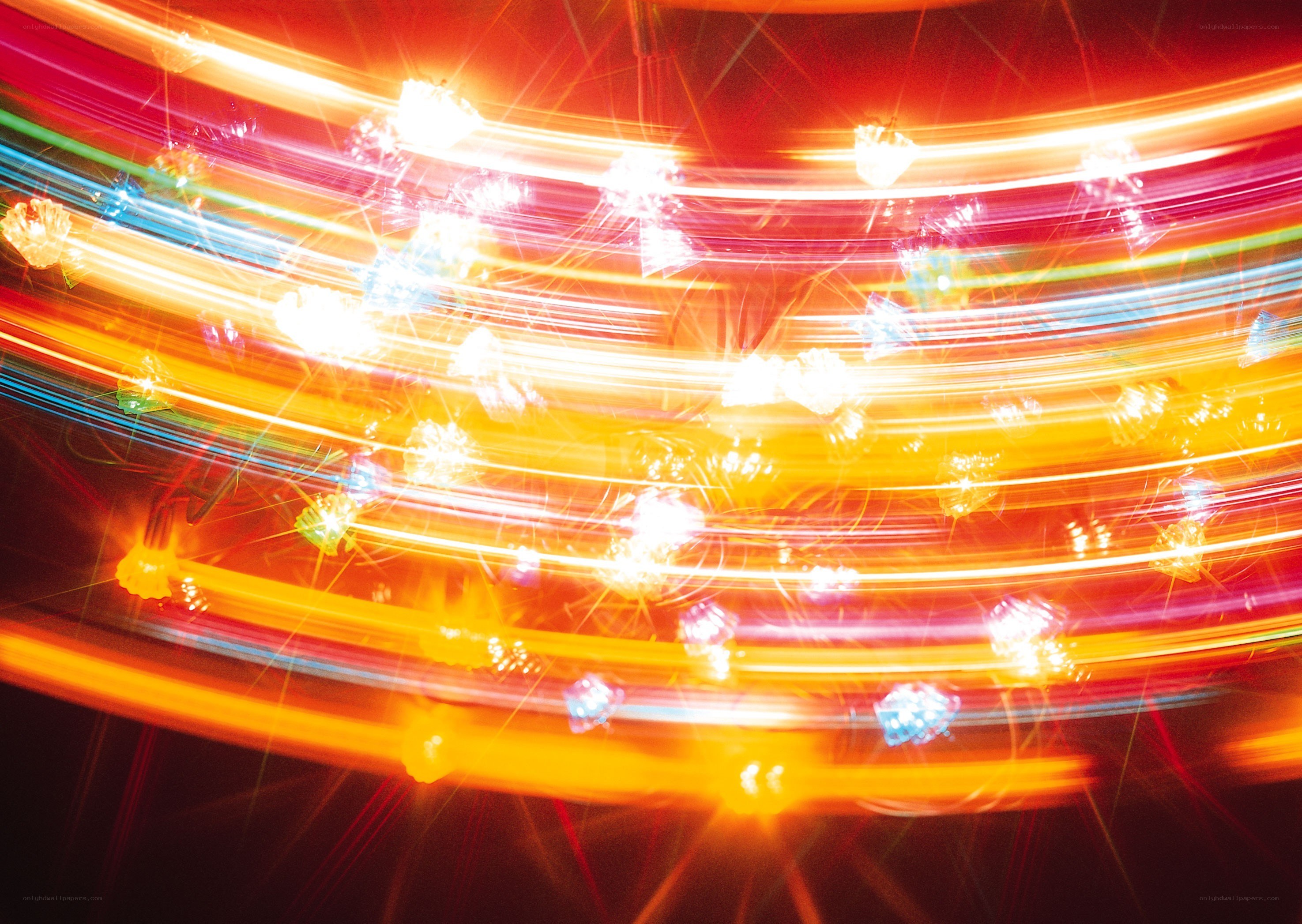 Colorful light trails in motion