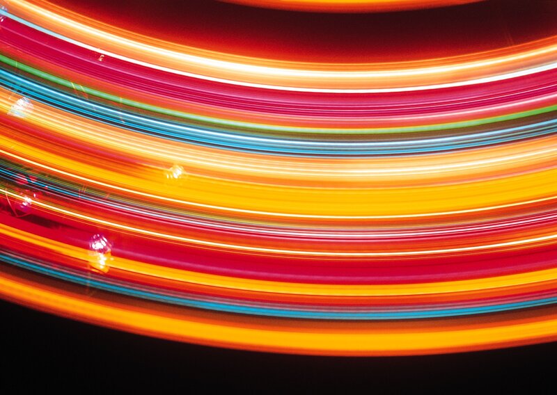 colorful light trails in motion